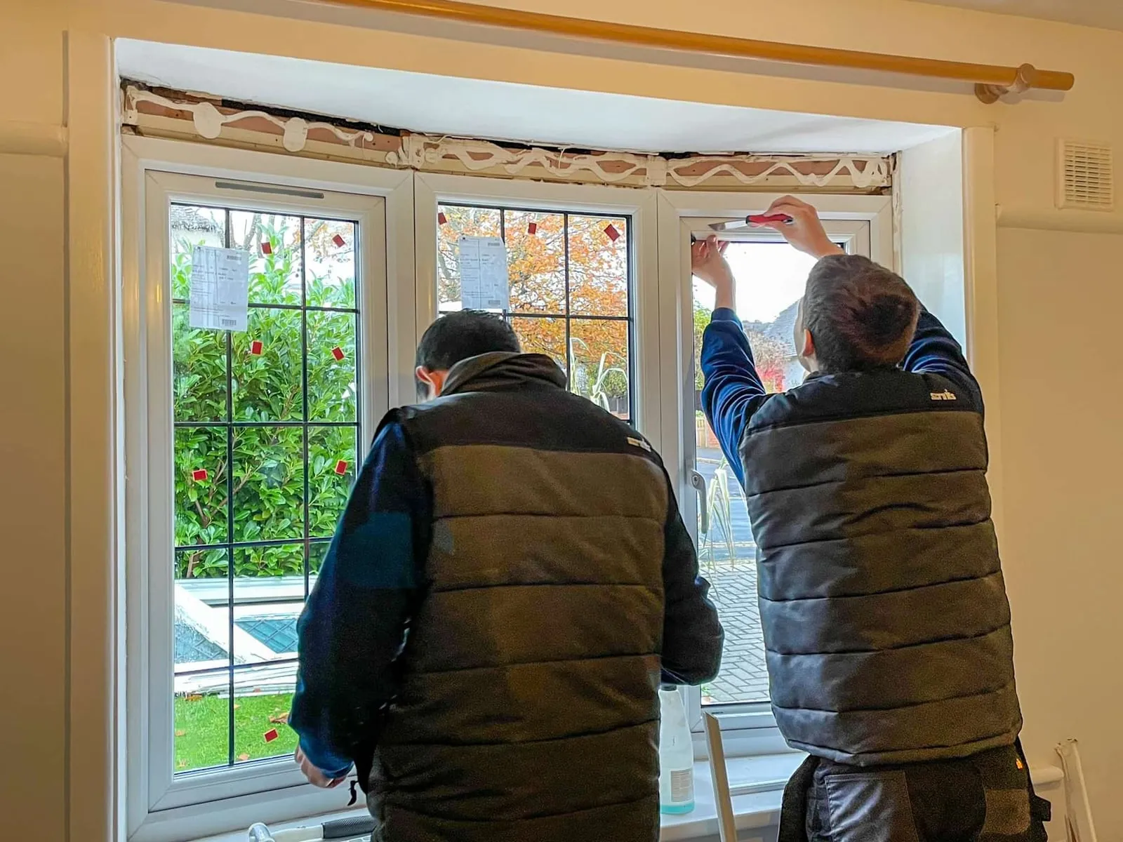 Everglaze fitters installing a new double glazed window in a Portsmouth home